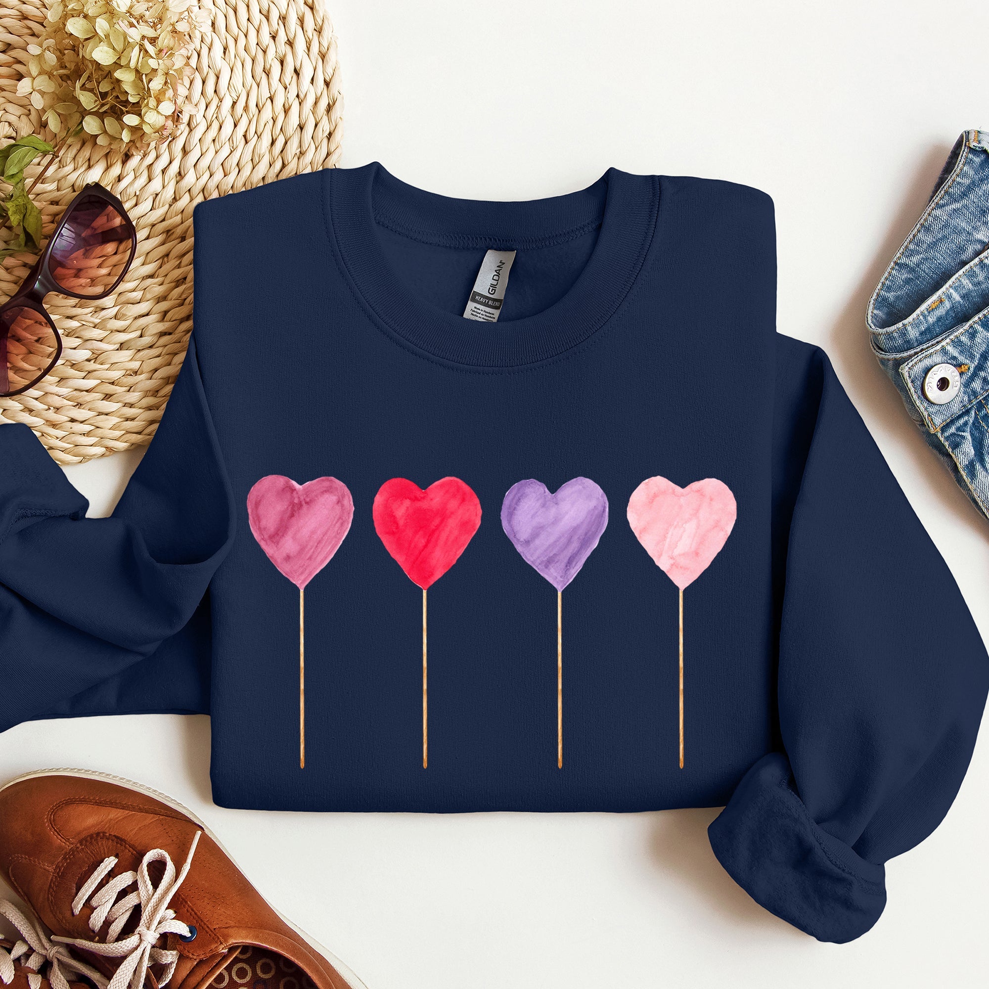 Watercolor Lollipops Candy Sweets Suckers Valentine's Day Limited Edition Sweatshirt