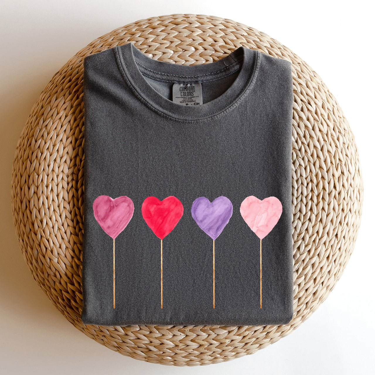Watercolor Lollipops Candy Sweets Suckers Valentine's Day Edition Comfort Colors Tee