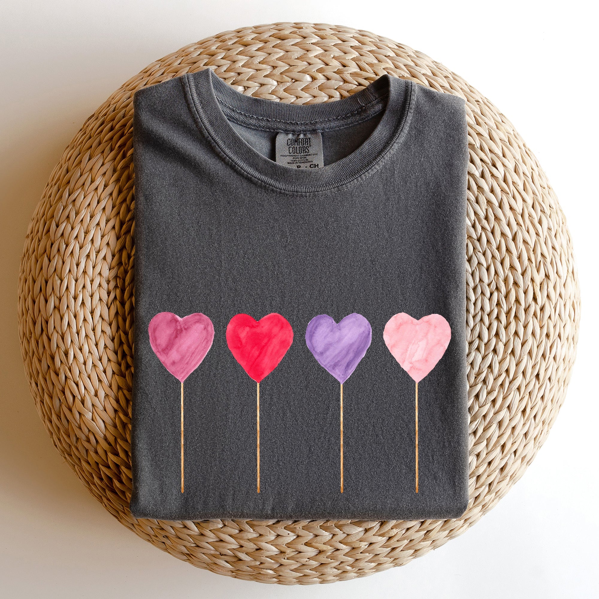 Watercolor Lollipops Candy Sweets Suckers Valentine's Day Edition Comfort Colors Tee