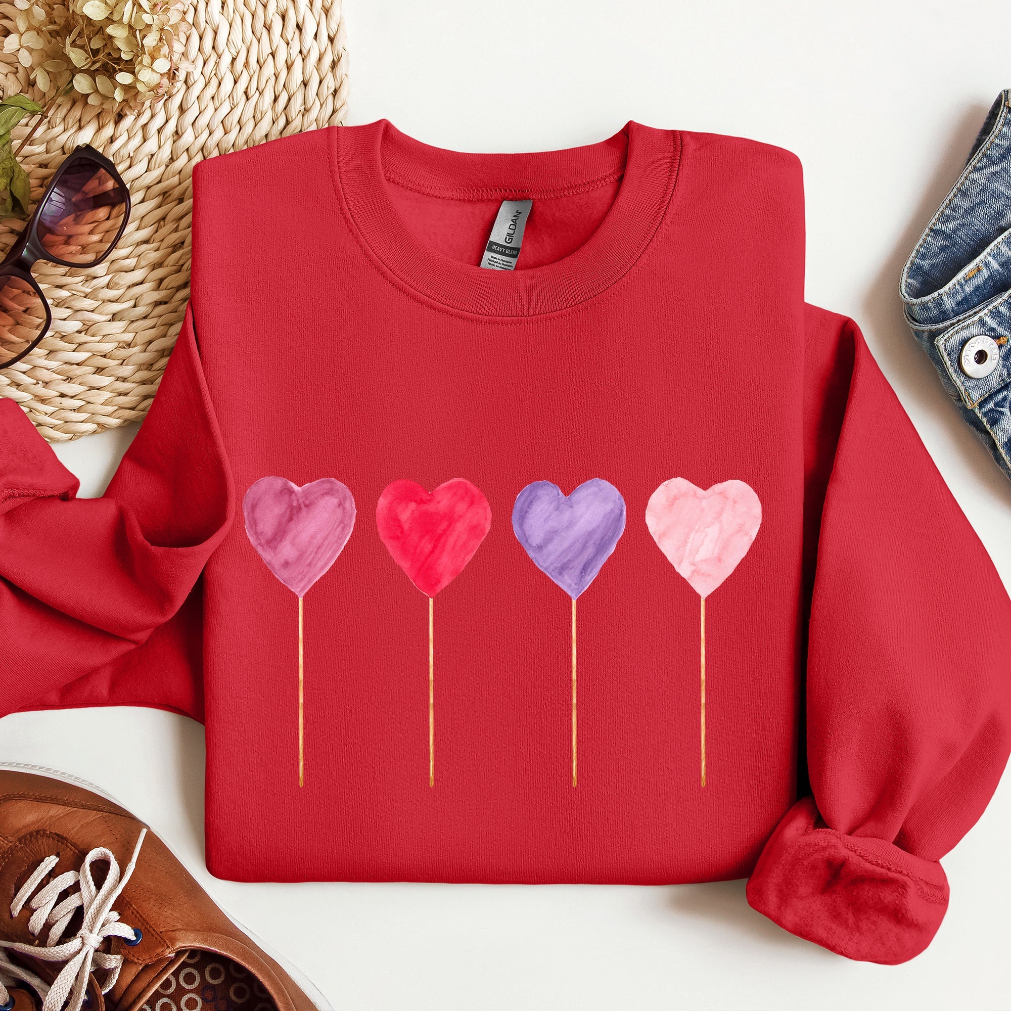 Watercolor Lollipops Candy Sweets Suckers Valentine's Day Limited Edition Sweatshirt