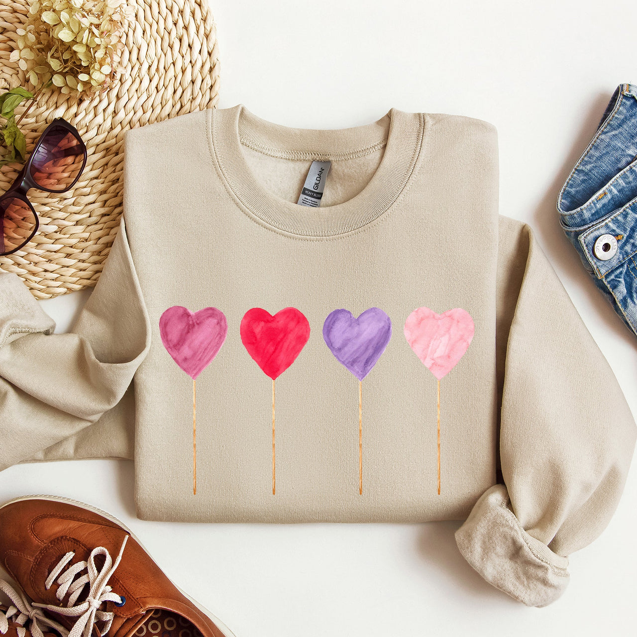 Watercolor Lollipops Candy Sweets Suckers Valentine's Day Limited Edition Sweatshirt