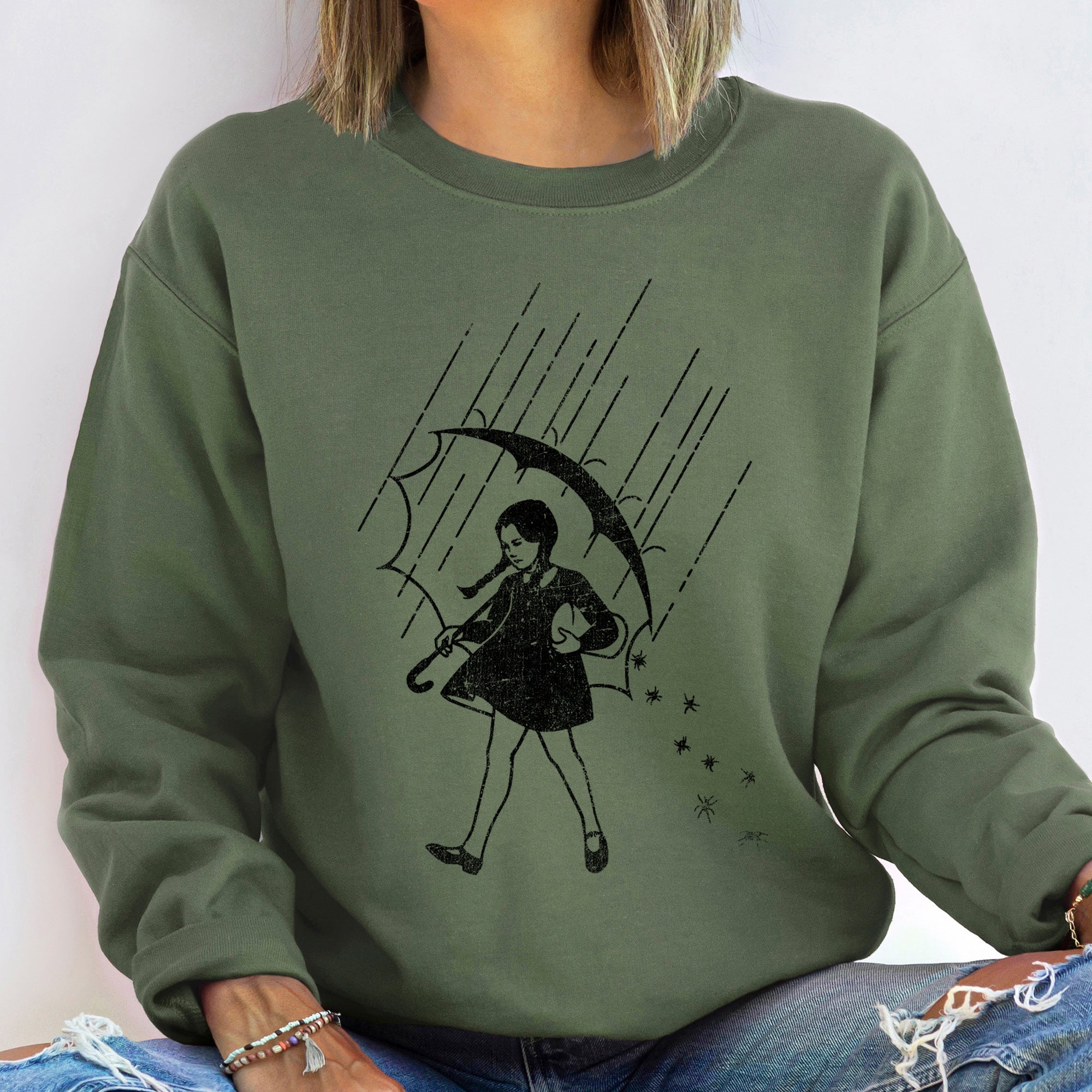 Wednesday Salty Halloween Vintage Cozy Classic Nightfall Edition Premium Sweatshirt