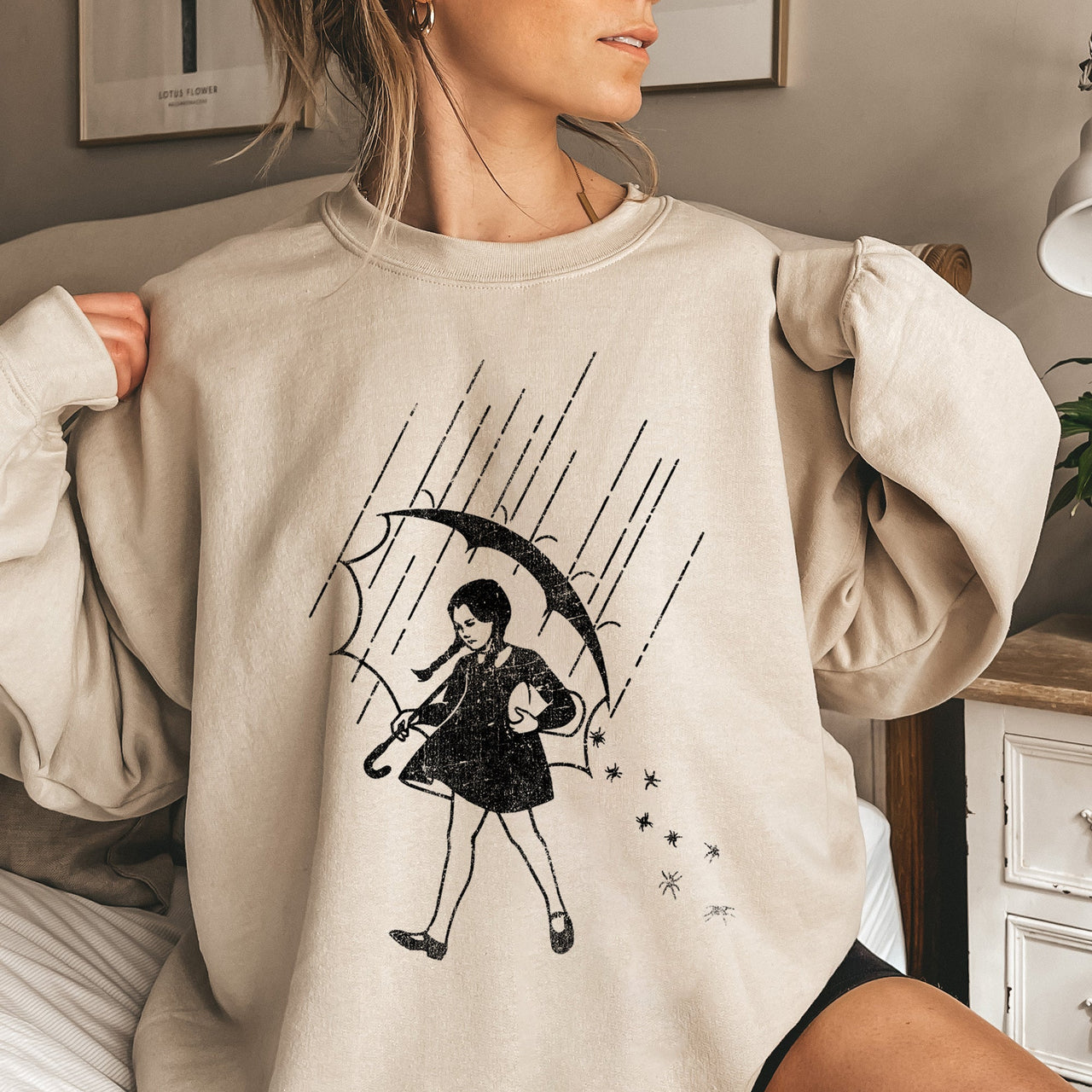 Wednesday Salty Halloween Vintage Cozy Classic Nightfall Edition Premium Sweatshirt