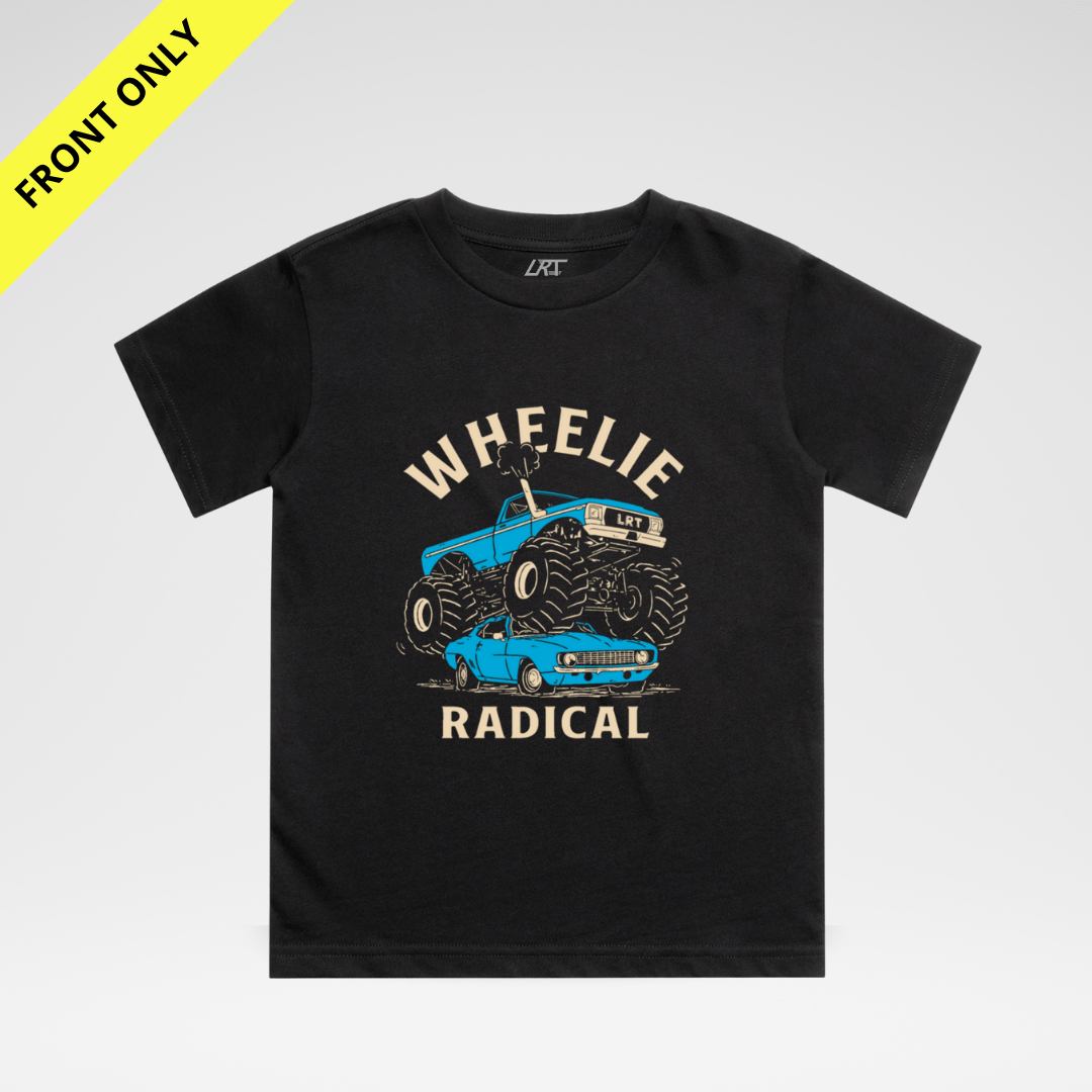 WHEELIE RADICAL TEE - BLUE EDITION (FRONT ONLY)