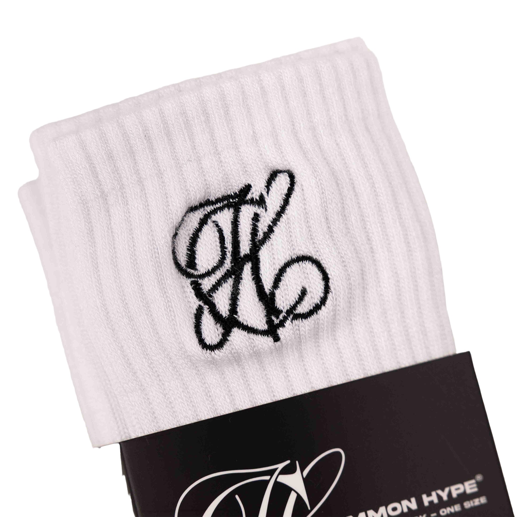 Common Hype Tonal Embroidered Sock White (3-Pack)