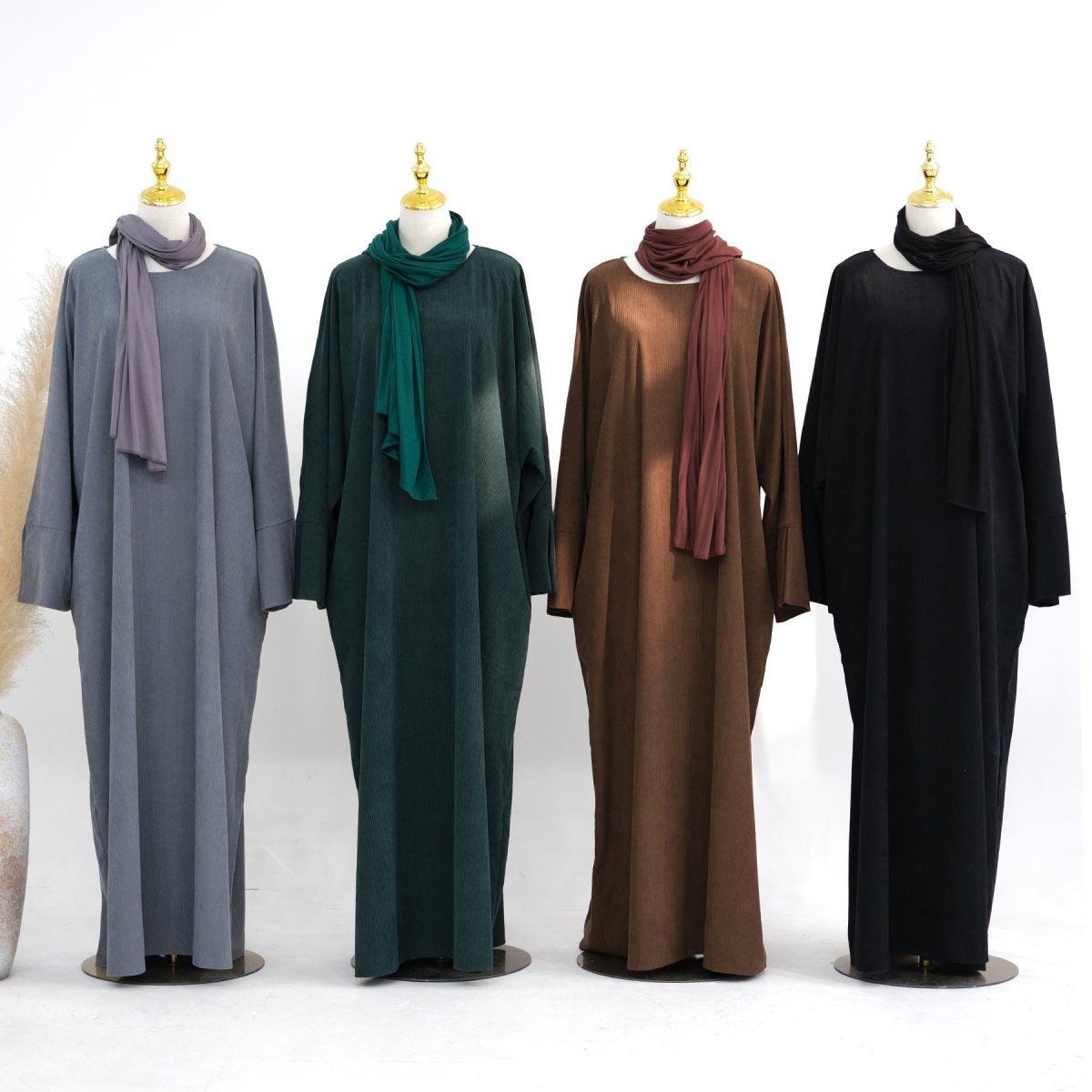 Wide Sleeve Corduroy Abaya (MA045)