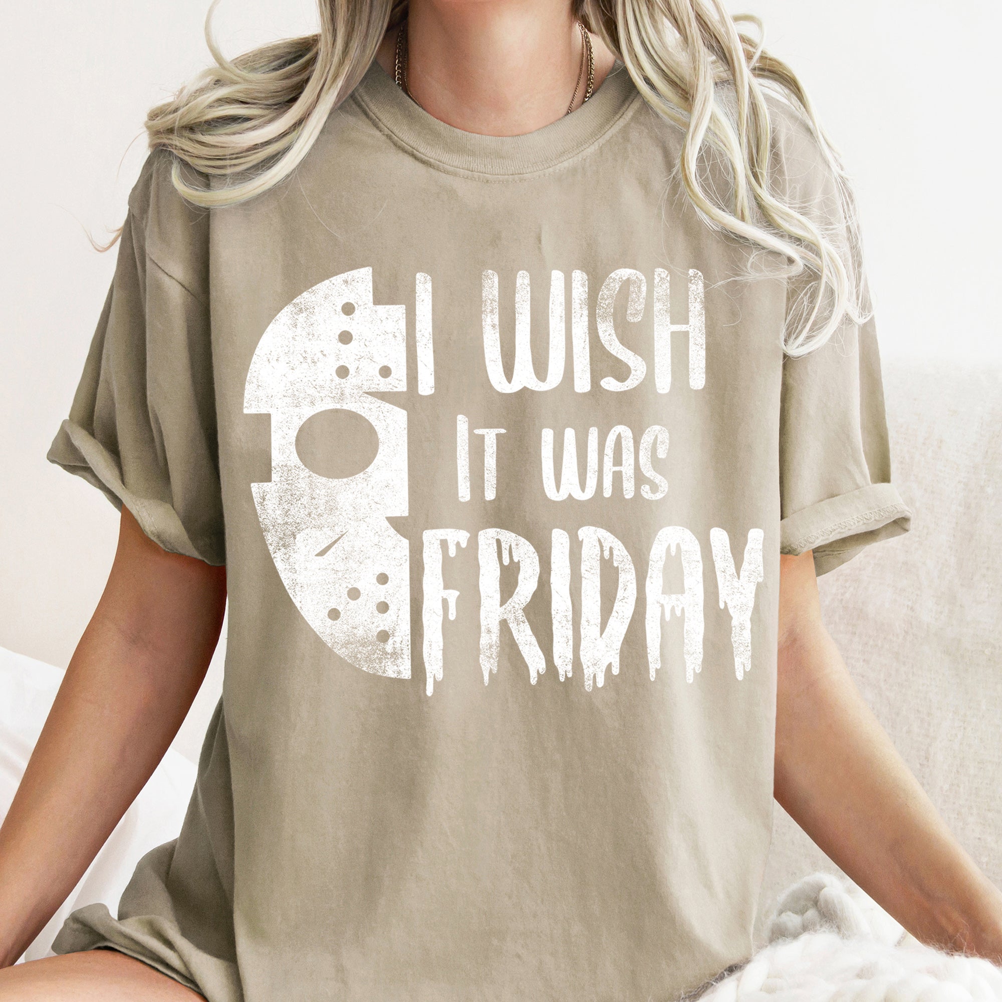I Wish It Was Friday Retro Halloween Night Of Spooky Friday Vibes Comfort Colors Tee