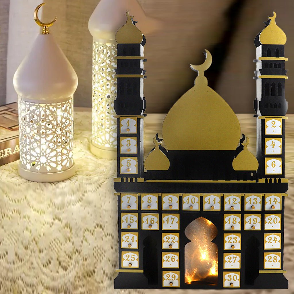 Wooden Arabic Castle Ramadan Countdown (MAC384)
