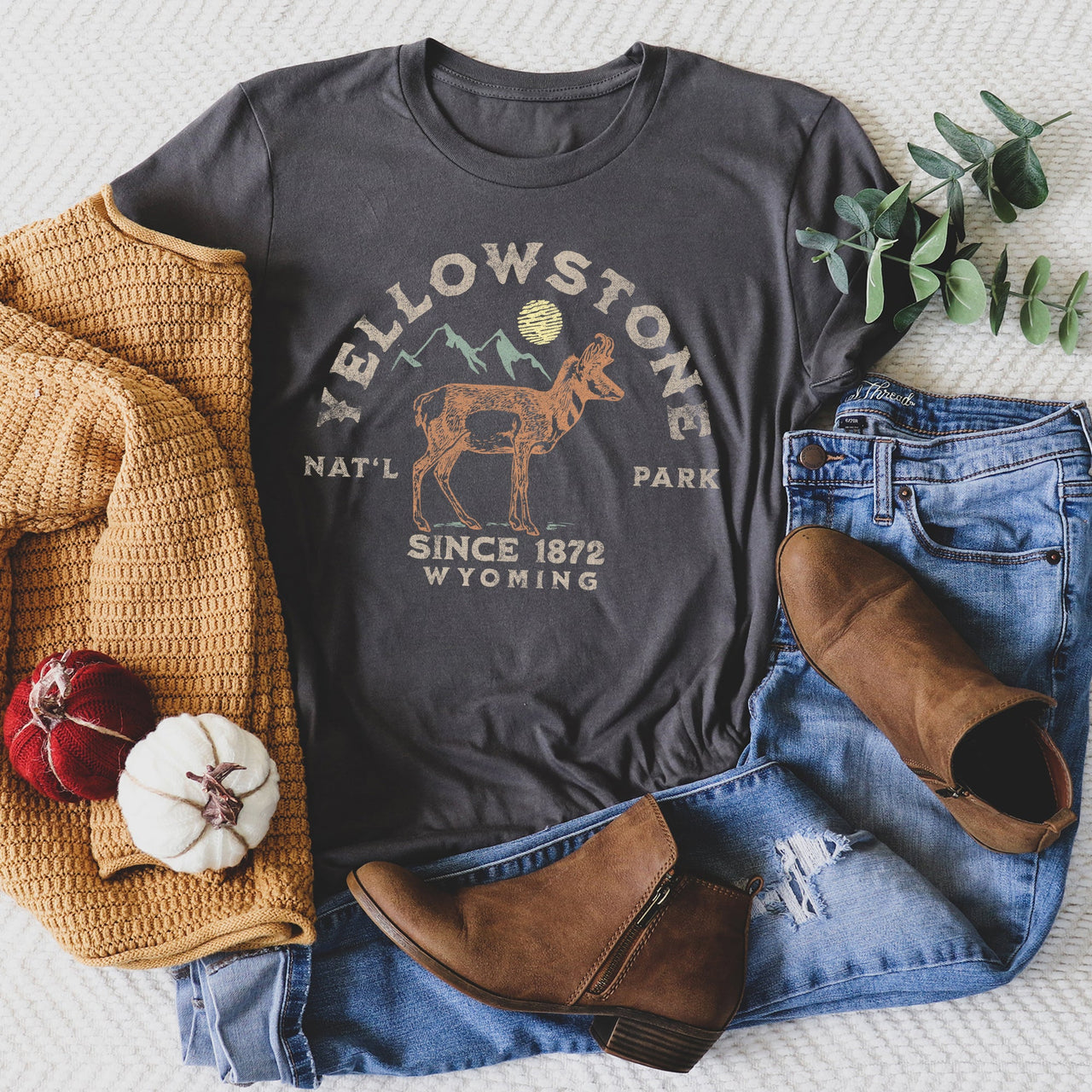 Yellowstone National Park Scenic Wilderness Adventure Memorial Creation Graphic Tee