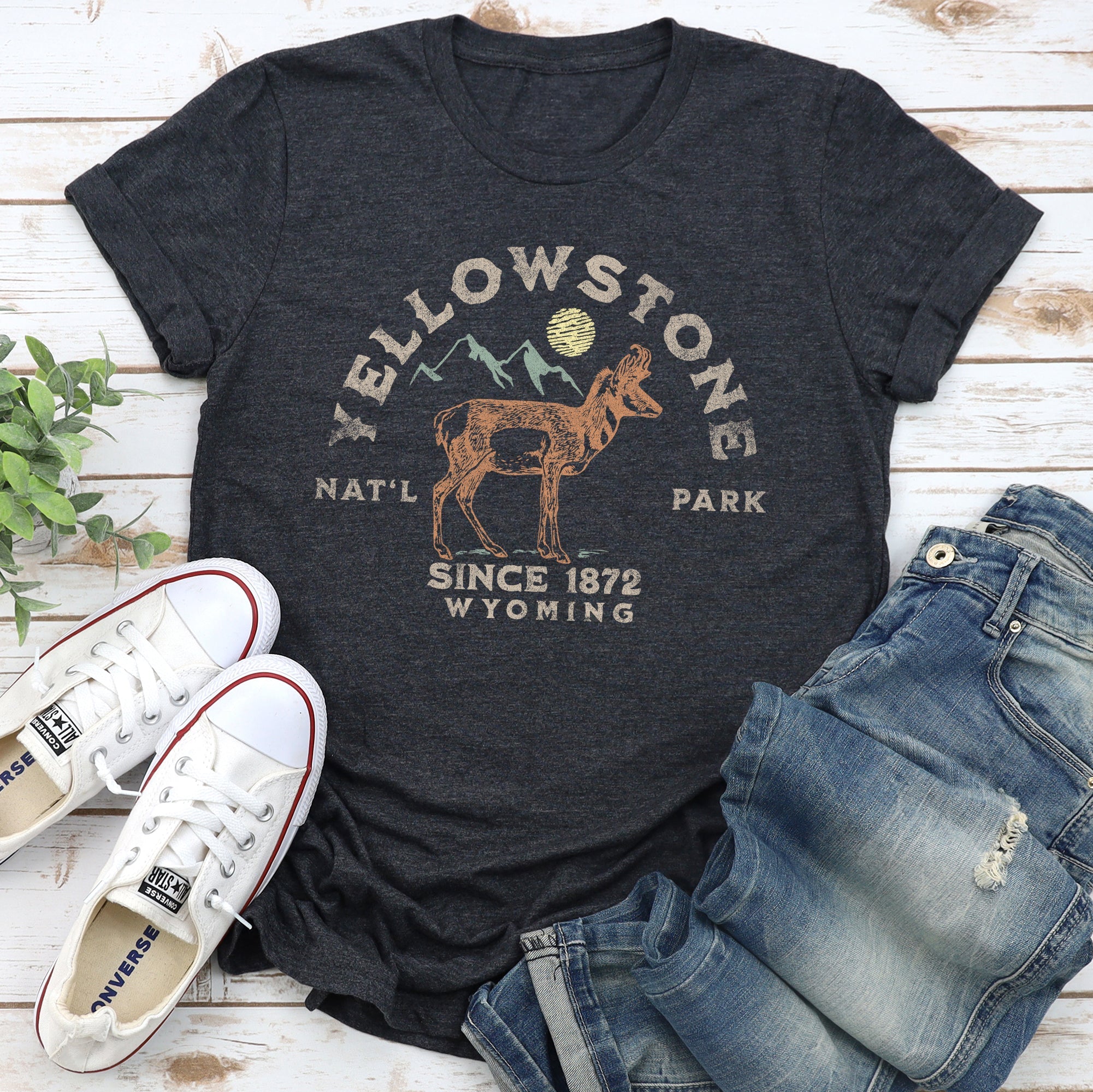 Yellowstone National Park Scenic Wilderness Adventure Memorial Creation Graphic Tee