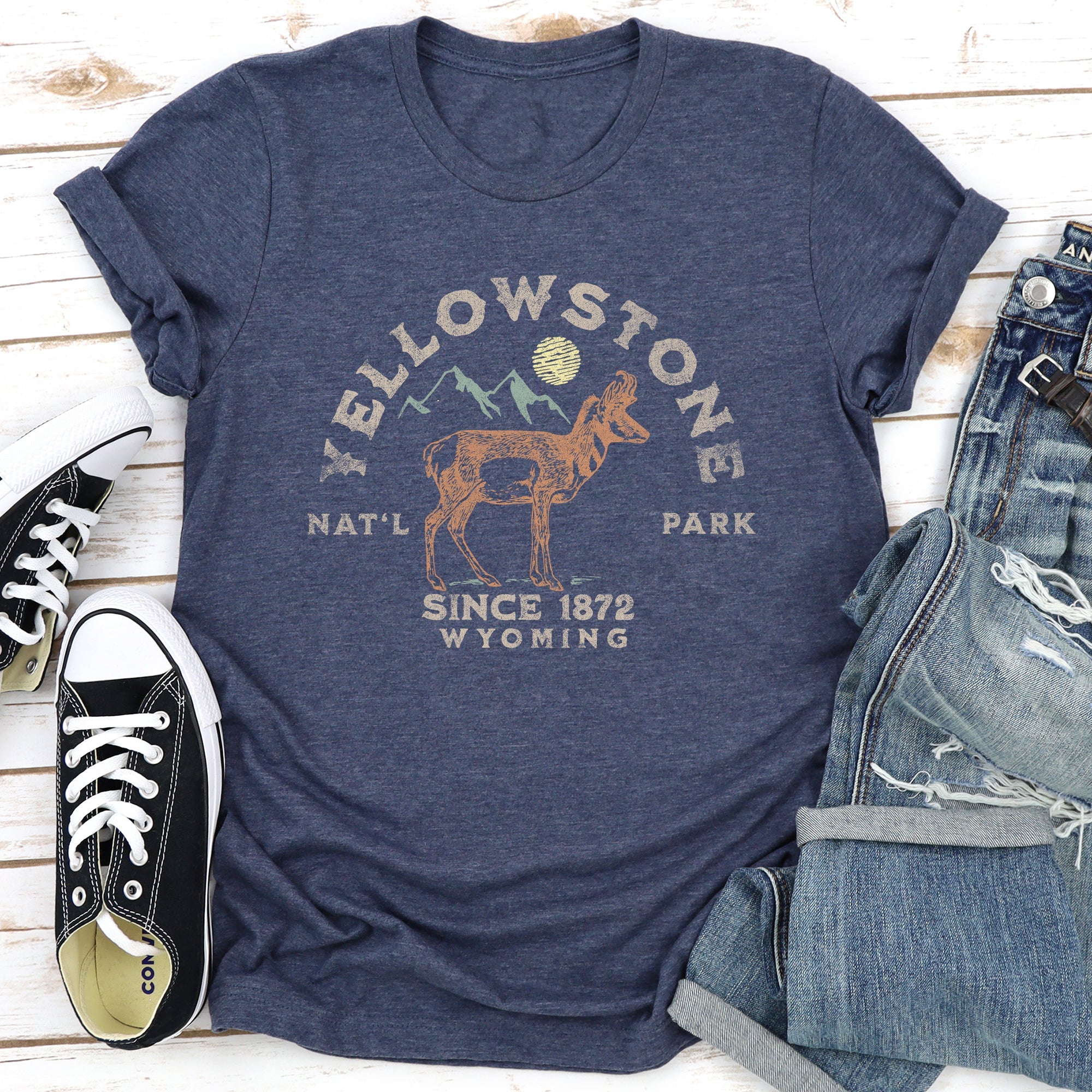 Yellowstone National Park Scenic Wilderness Adventure Memorial Creation Graphic Tee