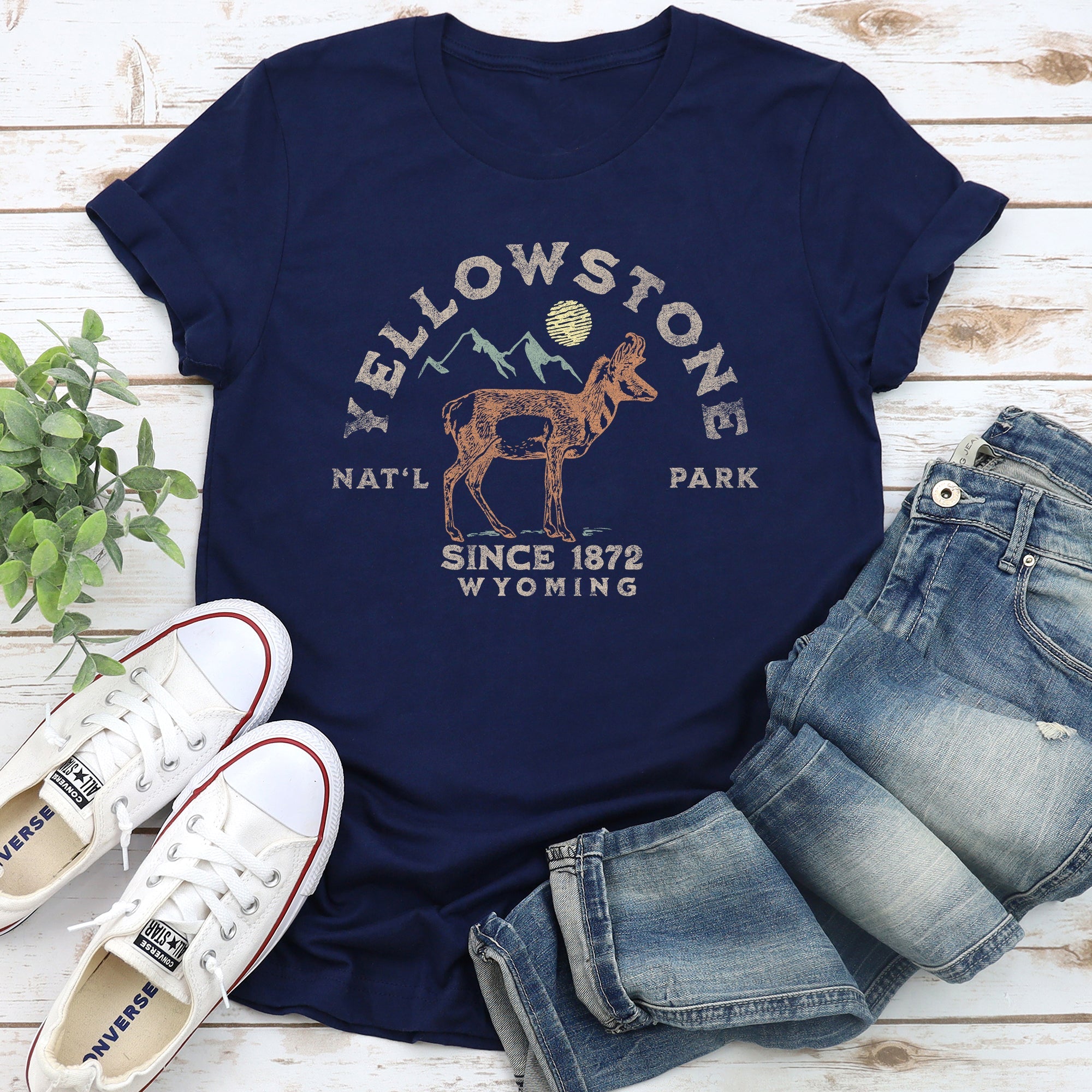 Yellowstone National Park Scenic Wilderness Adventure Memorial Creation Graphic Tee