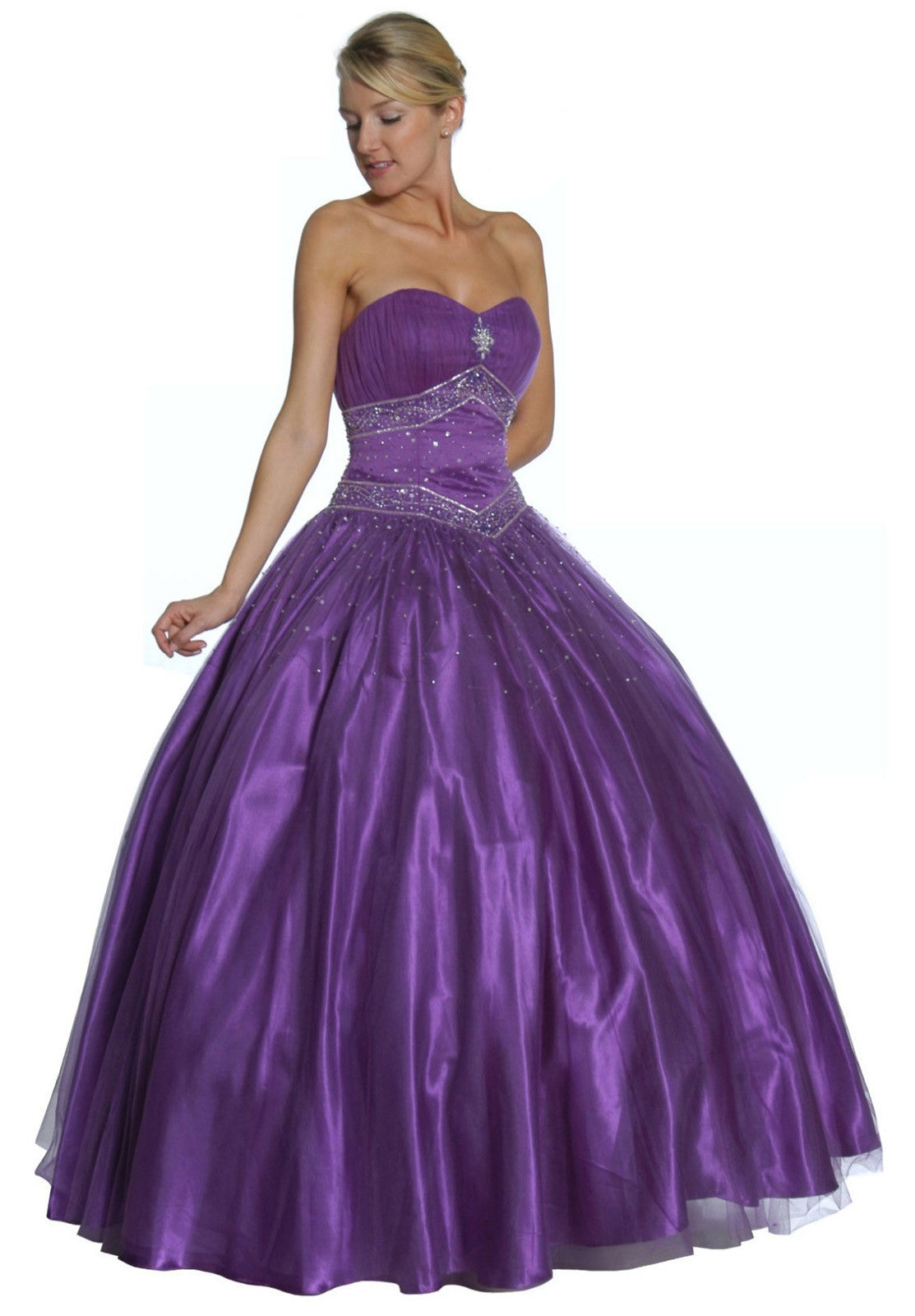 CLEARANCE - Juliet 1093 Princess Ball Gown Sweetheart Bead Lace Up Back