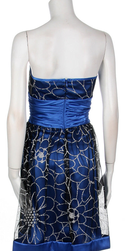 CLEARANCE - Juliet 2170 Knee Length Strapless Mesh Overlay Dress