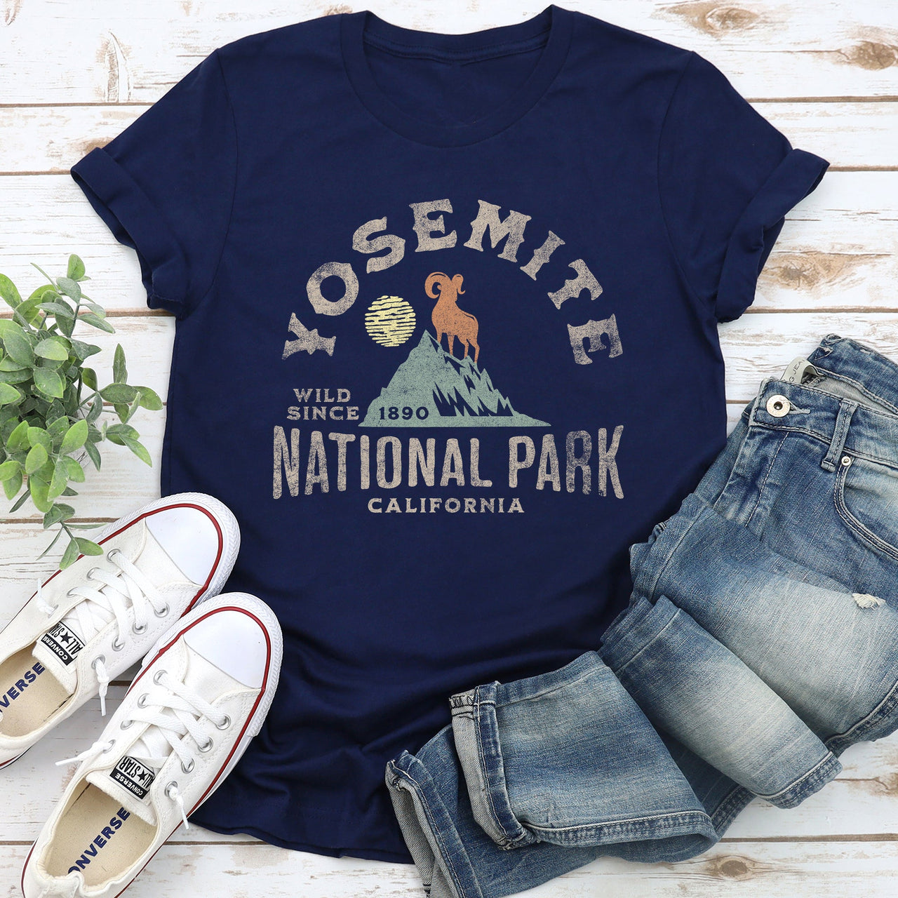 Yosemite National Park Scenic Peaks And Valley Landscape For Outdoor Adventure Graphic Tee