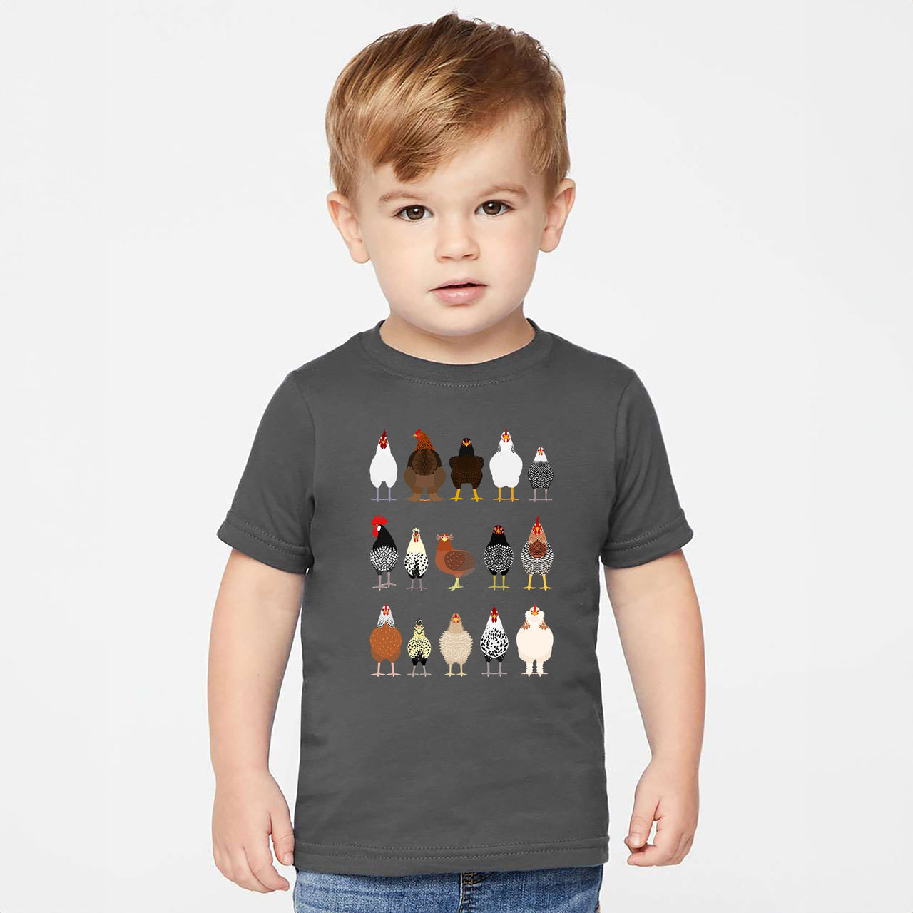 Chicken Lovers Farmyard Birds Illustration Featuring Hen Breeds For Kids And Infants Comfort Colors Tee