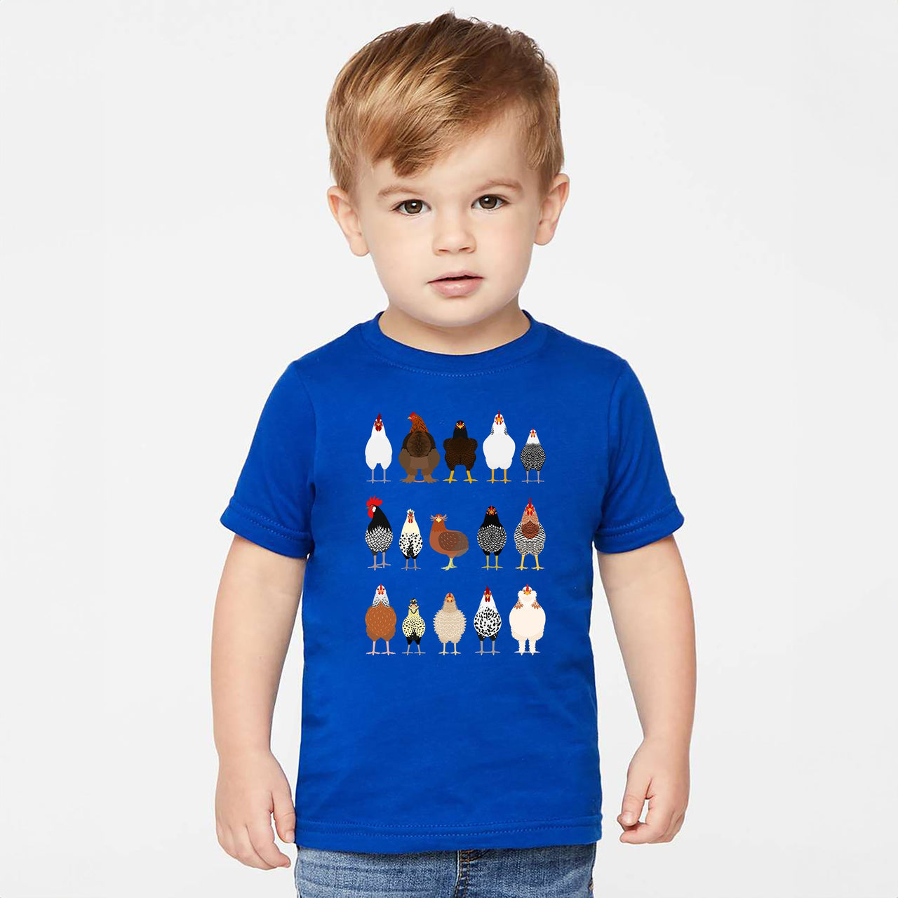 Chicken Lovers Farmyard Birds Illustration Featuring Hen Breeds For Kids And Infants Comfort Colors Tee