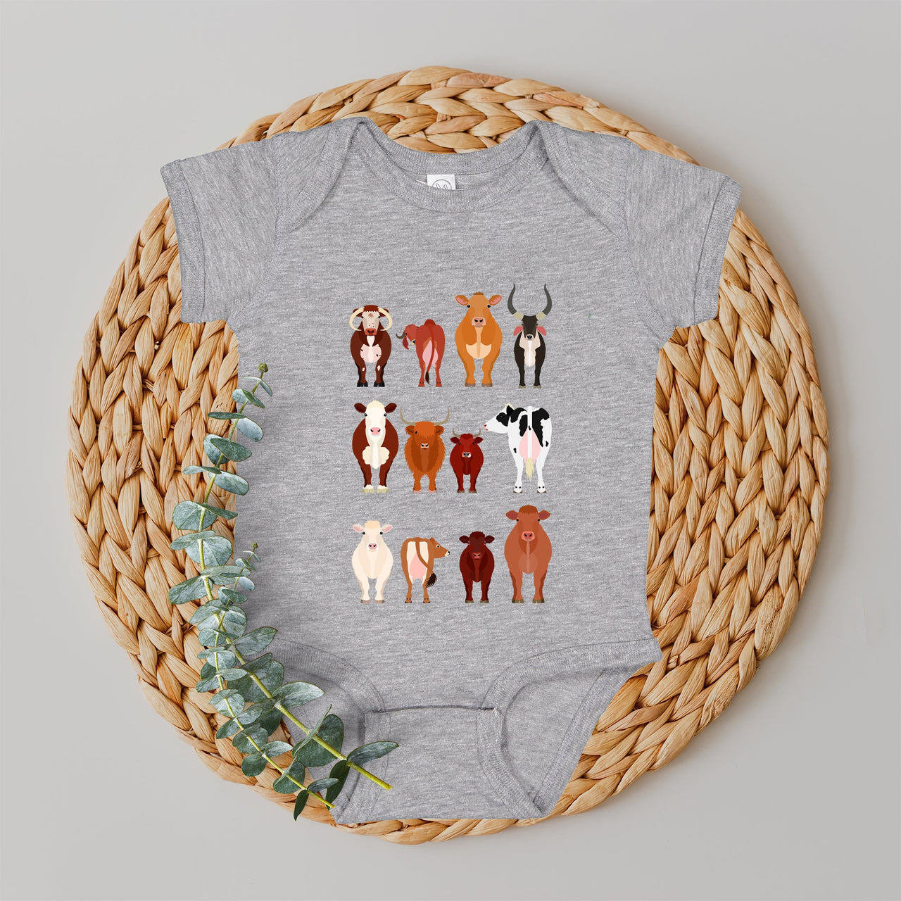 Cow Lovers Farm Animal Illustration Breeds For Kids And Toddlers Comfort Colors Tee