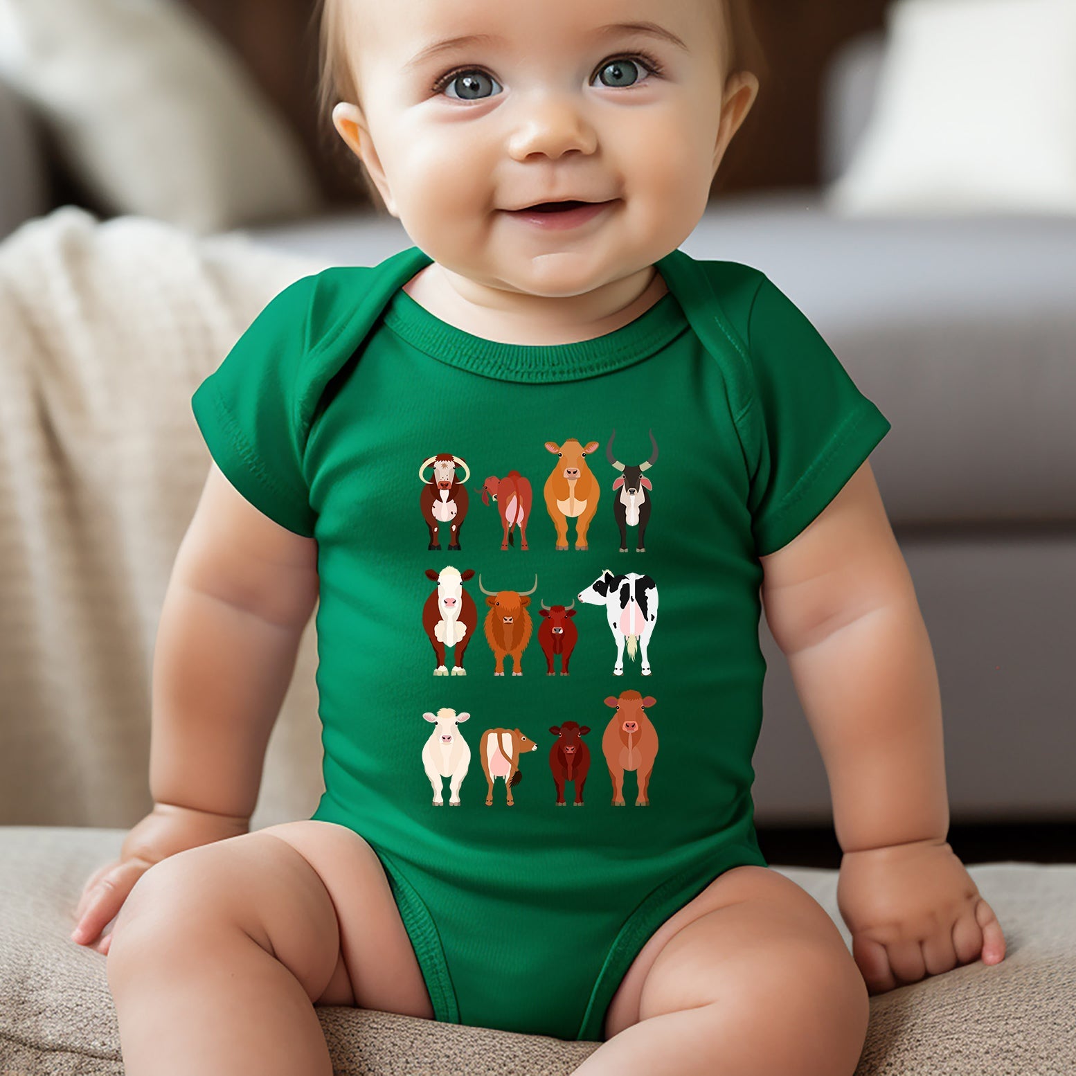 Cow Lovers Farm Animal Illustration Breeds For Kids And Toddlers Comfort Colors Tee