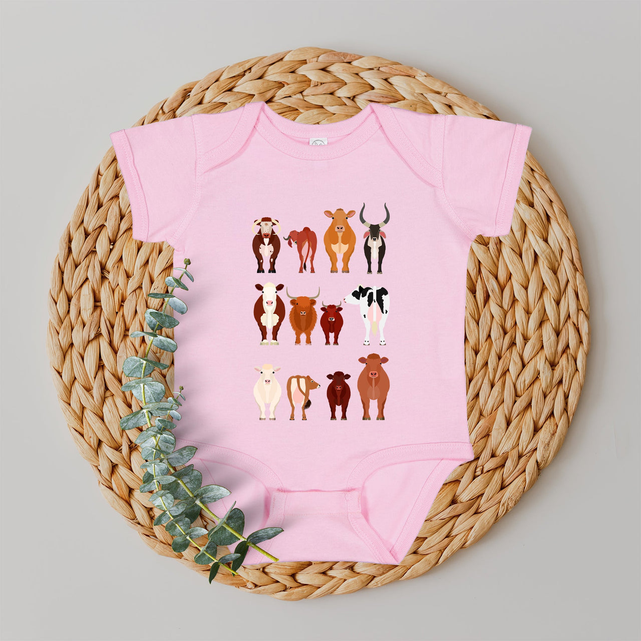Cow Lovers Farm Animal Illustration Breeds For Kids And Toddlers Comfort Colors Tee