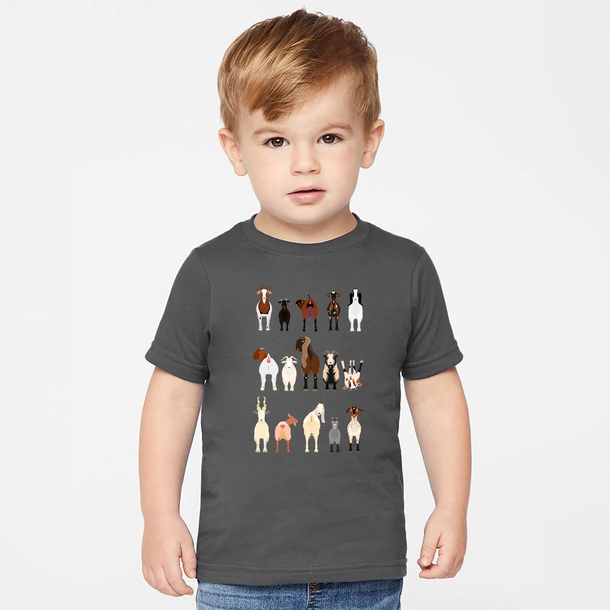 Goat Lovers Farm Animal Illustration Breeds Kids Edition Charming Farmyard Scene Print Comfort Colors Tee