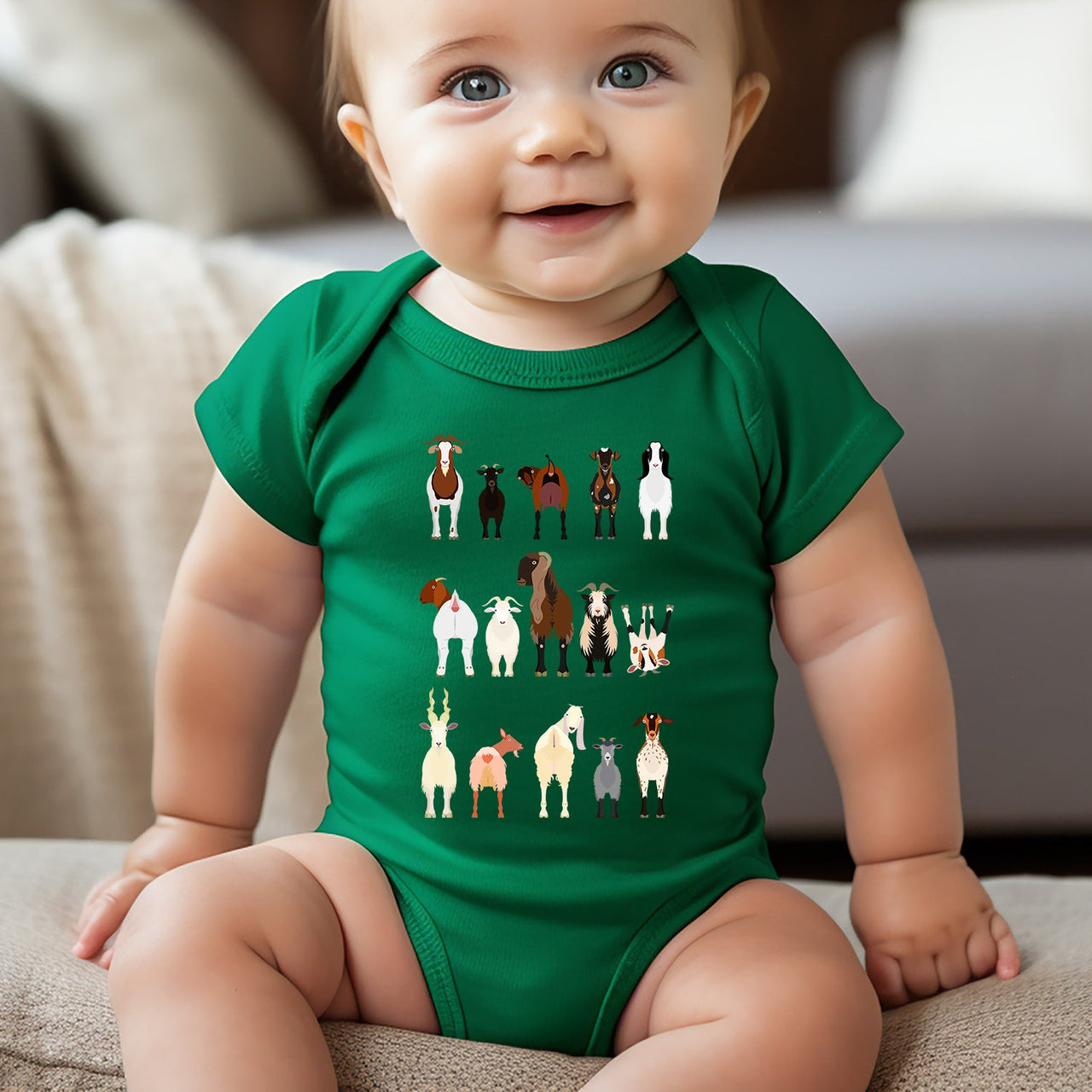 Goat Lovers Farm Animal Illustration Breeds Kids Edition Charming Farmyard Scene Print Comfort Colors Tee