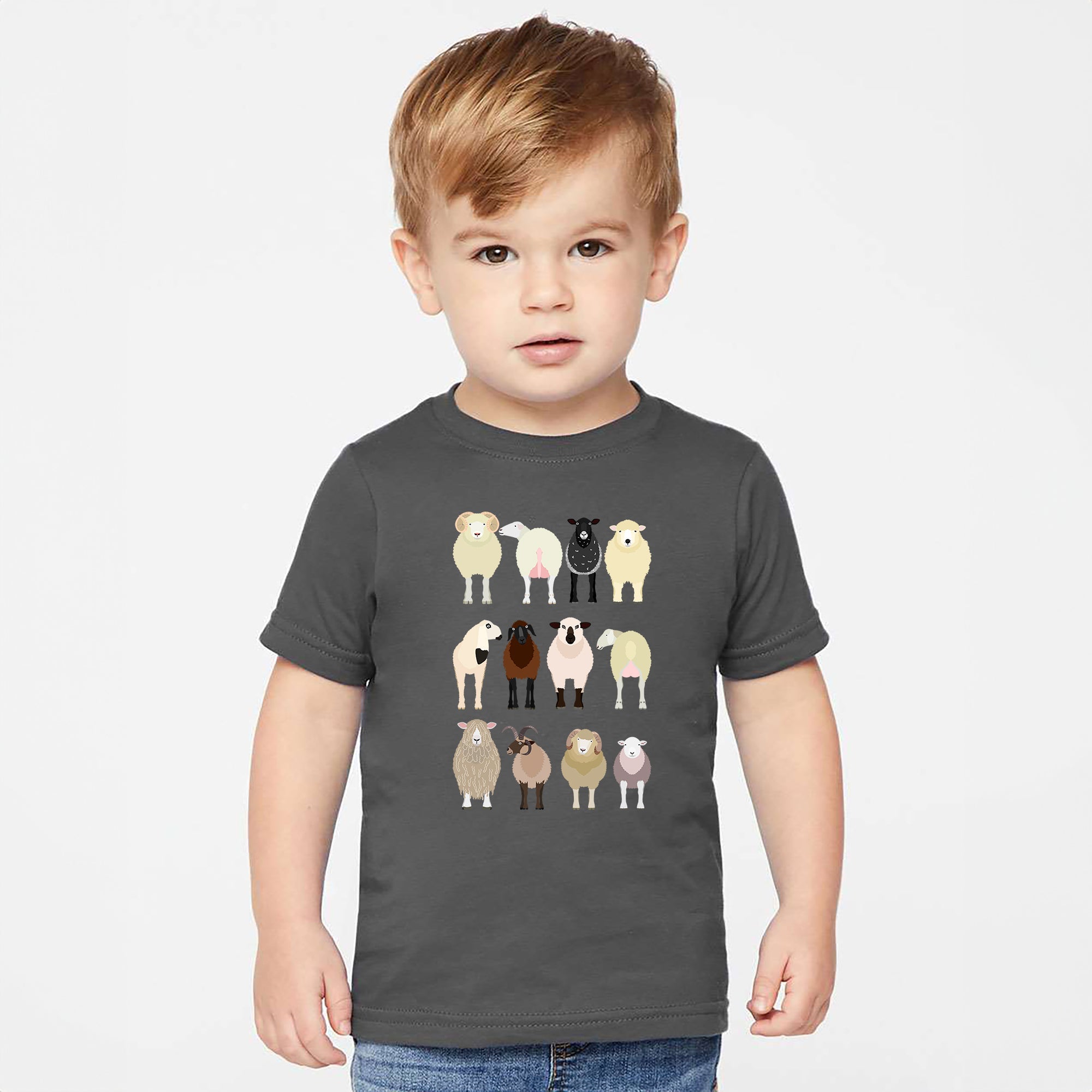Sheep Lovers Farm Animal Illustration Breeds Featuring Playful Lamb Portraits For Kids Youth Comfort Colors Tee
