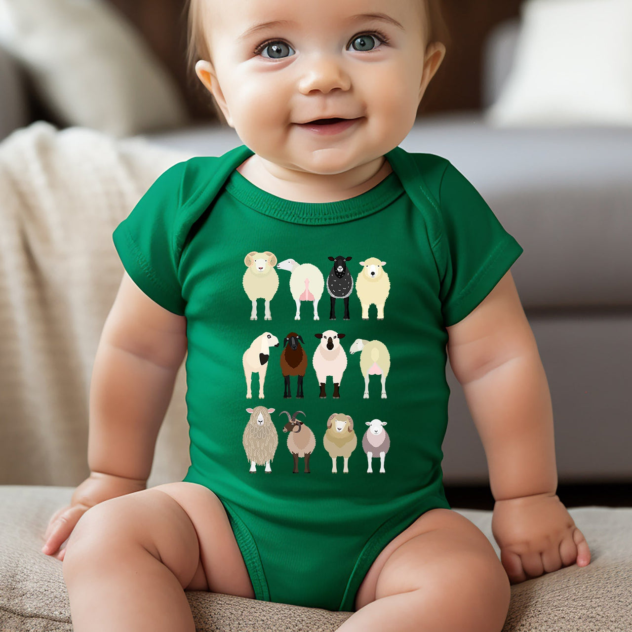 Sheep Lovers Farm Animal Illustration Breeds Featuring Playful Lamb Portraits For Kids Youth Comfort Colors Tee