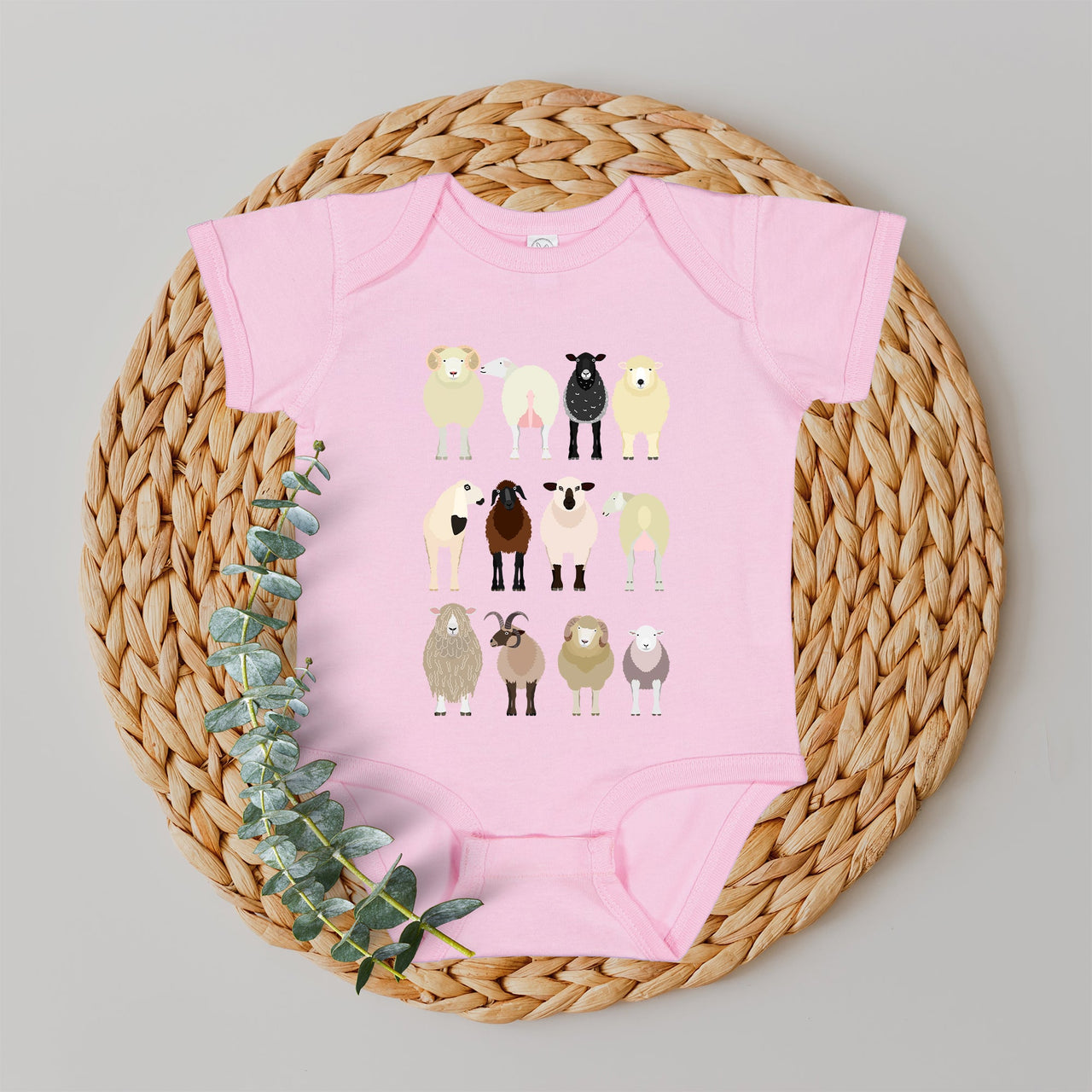 Sheep Lovers Farm Animal Illustration Breeds Featuring Playful Lamb Portraits For Kids Youth Comfort Colors Tee
