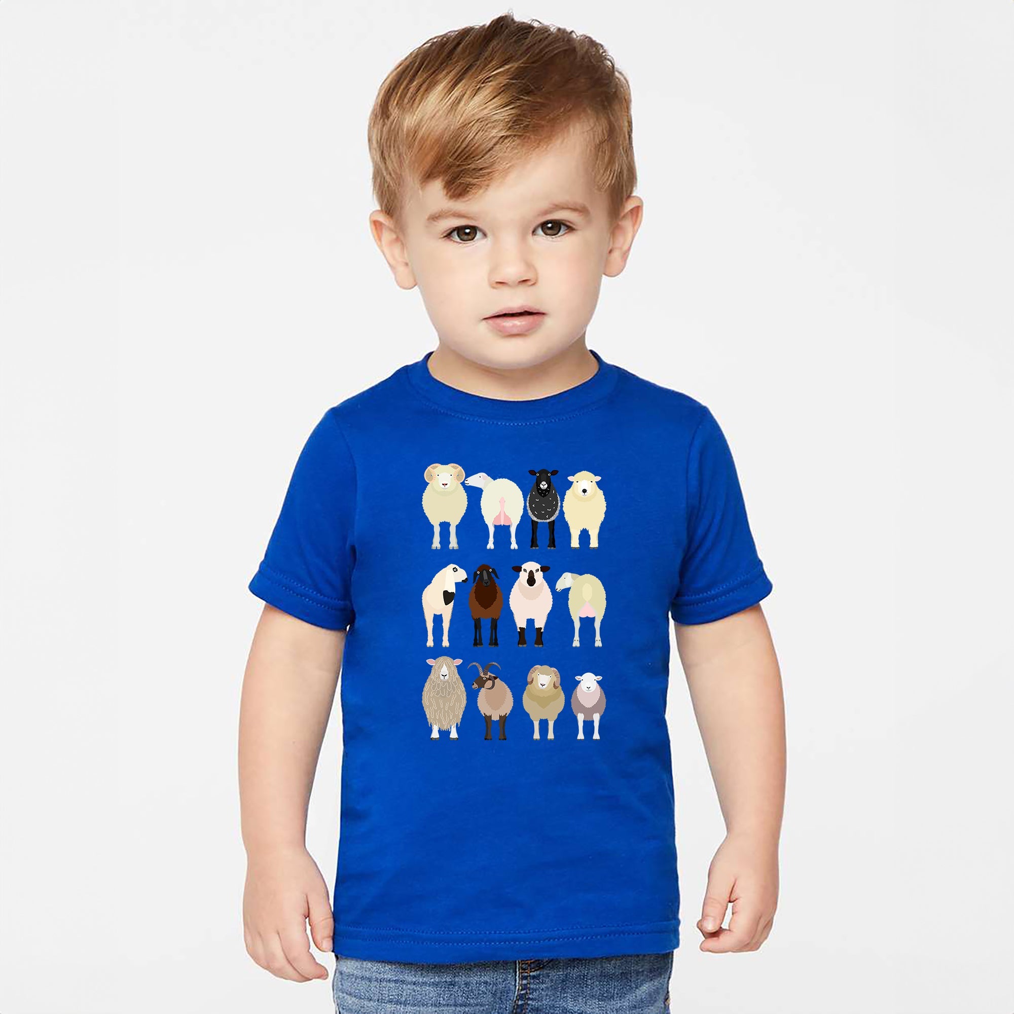 Sheep Lovers Farm Animal Illustration Breeds Featuring Playful Lamb Portraits For Kids Youth Comfort Colors Tee