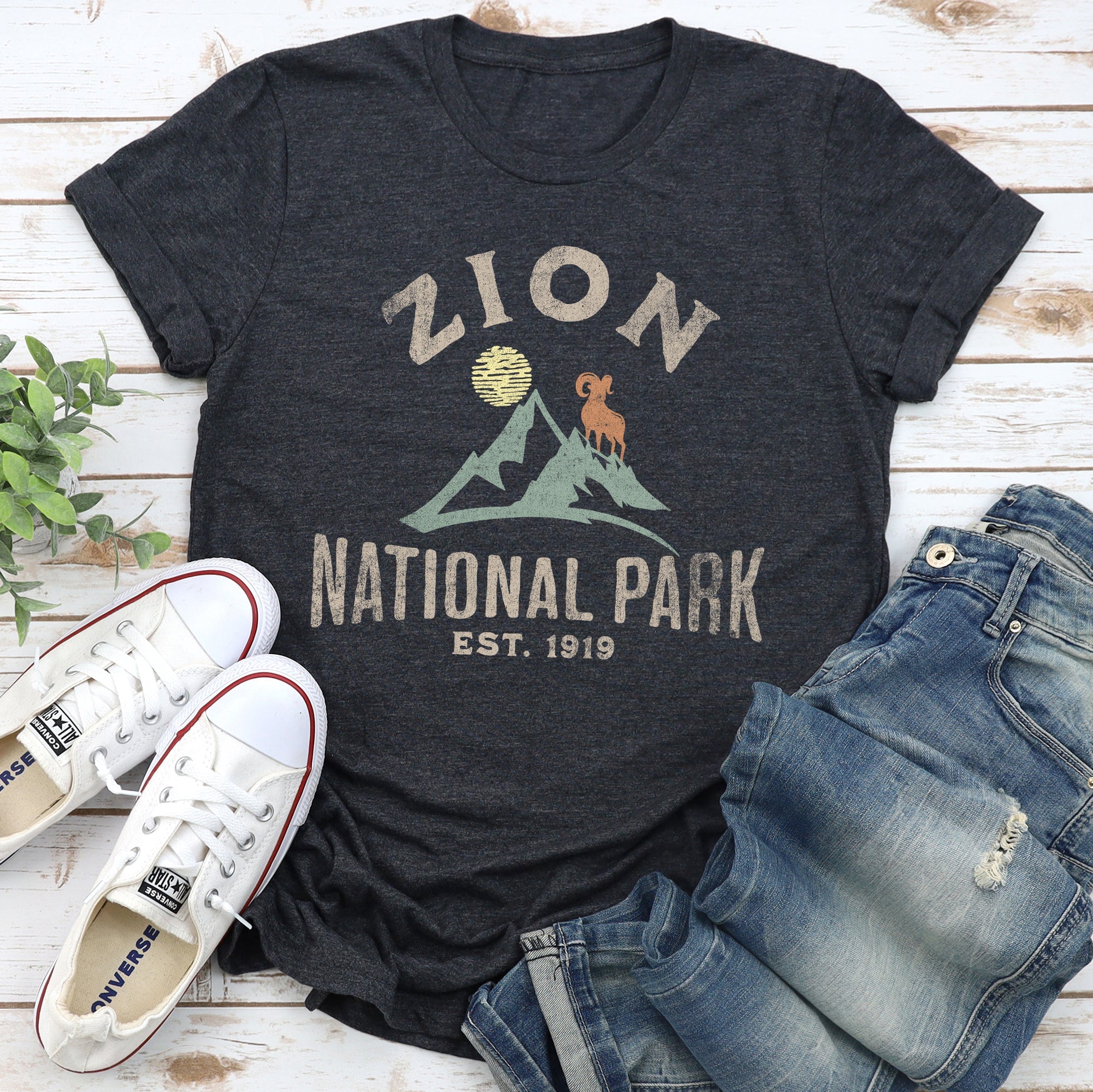 Zion National Park Adventure Edition Premium Vintage Rustic Nature Lover Graphic Tee