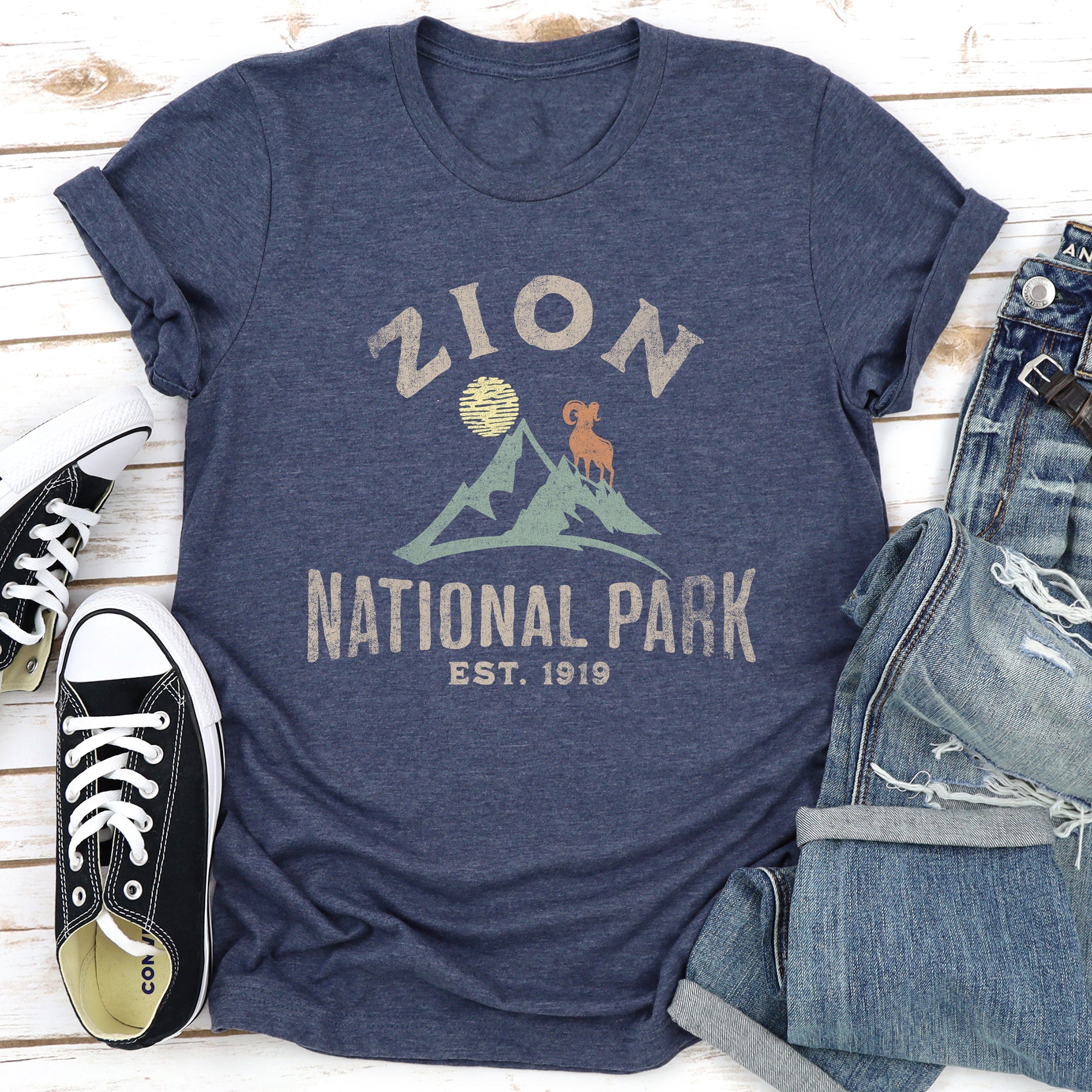 Zion National Park Adventure Edition Premium Vintage Rustic Nature Lover Graphic Tee