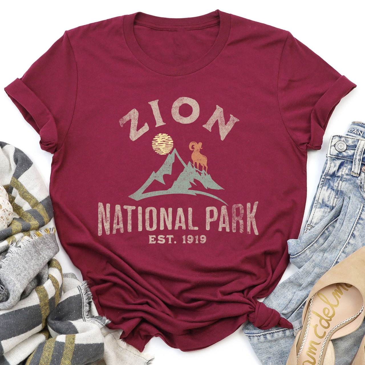 Zion National Park Adventure Edition Premium Vintage Rustic Nature Lover Graphic Tee