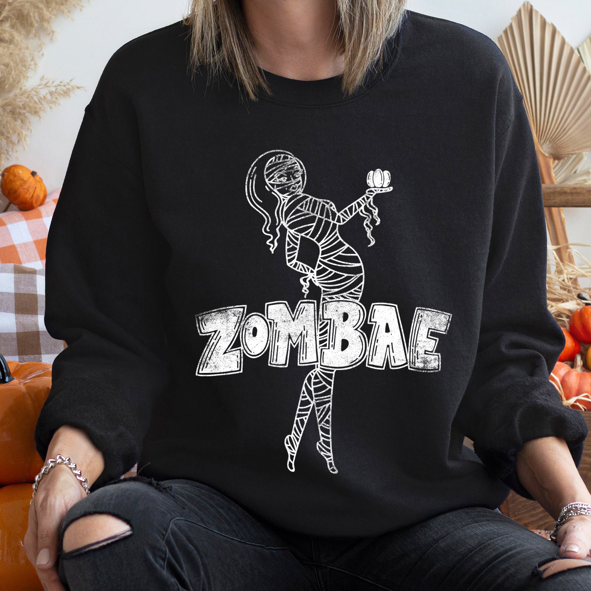 Zombae Halloween Night Parade Of Spooky Fun And Candy Corn Ghouls For Cozy Fall Nights Sweatshirt